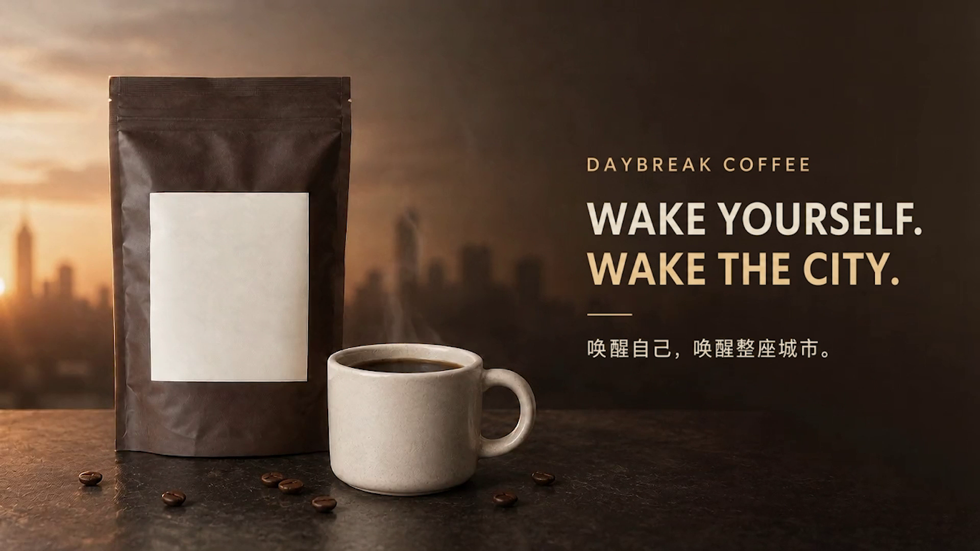 破晓咖啡Wake yourself wake the city主题KV